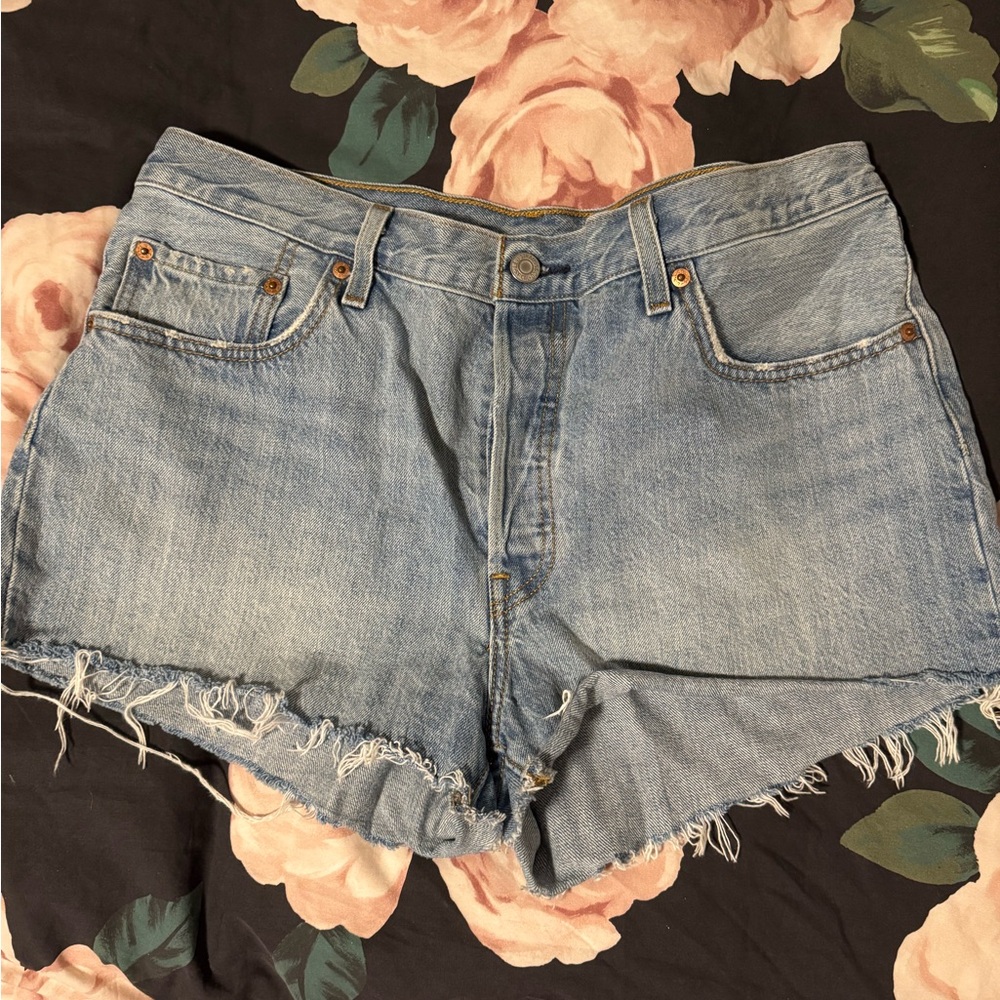 Levi 501s Denim Blue Women's Cutoff Shorts